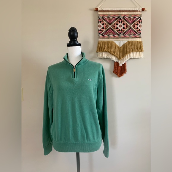Vineyard Vines Tops - Vineyard Vines size small green popover with quarter zip 💚 EUC